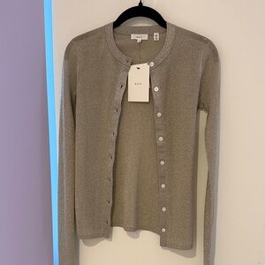 A.L.C. Metallic Cardigan in Silver